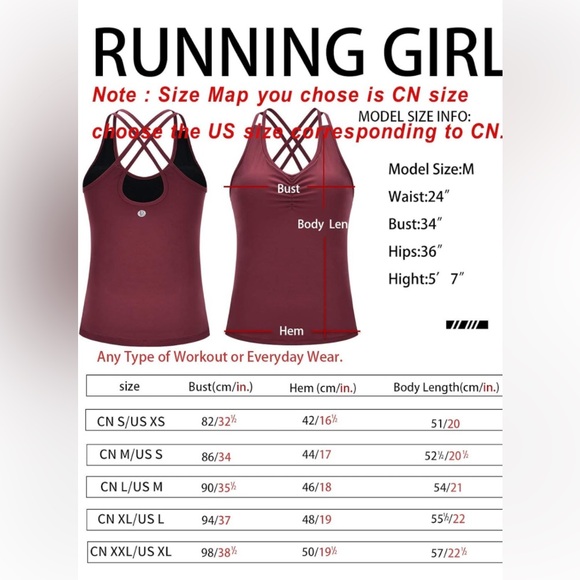 NWOT Running Girl black yoga tank with built in shelf bra size XL - Picture 11 of 11